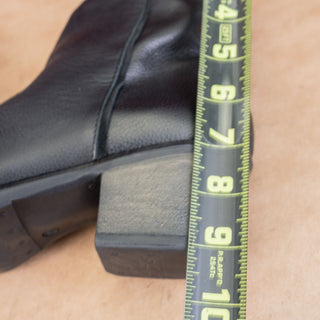 Miz Mooz Women Duart Black Leather Western Cowboy Zip Ankle Boots 9-9.5US EUR40