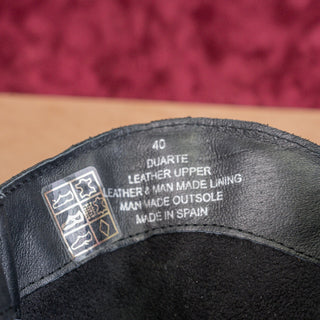 Miz Mooz Women Duart Black Leather Western Cowboy Zip Ankle Boots 9-9.5US EUR40