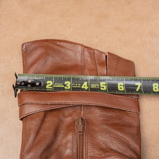 Steve Madden Women Brown Leather Slouch Fashion Party Heel Knee Boots sz 7