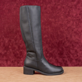 Seychelles Women Black Faux Leather Boho Cottage RIding Knee Boots sz 8.5