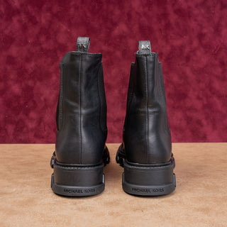 Michael Kors Women Ridley Black Leather Slip-on Lug Chelsea Ankle Boots sz 9.5