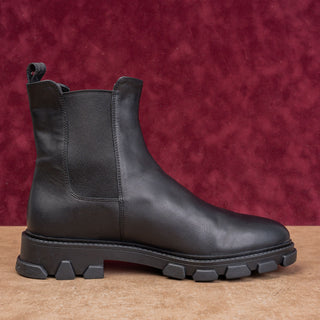Michael Kors Women Ridley Black Leather Slip-on Lug Chelsea Ankle Boots sz 9.5