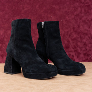 Dolce Vita Women Ulyses Black Suede Retro 60s Platform Ankle Boots Size 11
