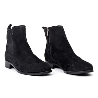 La Canadienne Suma Black Suede Waterproof Zip Dress Office Chelsea Boots 6.5