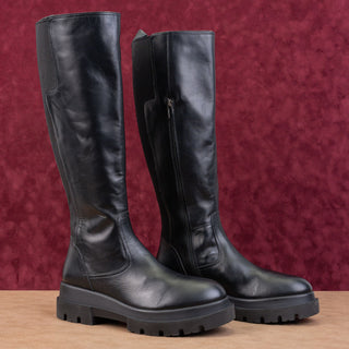 La Canadienne Women Boden 50mm Black Leather Riding Lug Boots sz 10US EUR40