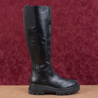 La Canadienne Women Boden 50mm Black Leather Riding Lug Boots sz 10US EUR40