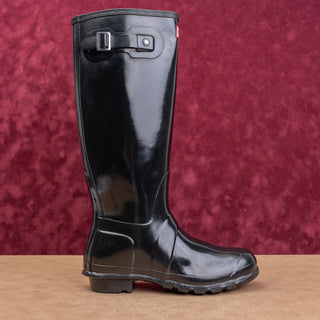 Hunter Wmn Original Tall Gloss Black Barn Farm Wellies Rubber Boots 9US EUR40