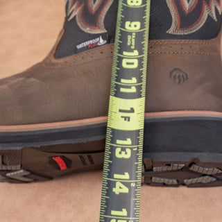 Wolverine Men Rancher Waterproof Steel Toe Wide Taupe Leather Cowboy Boots sz 13