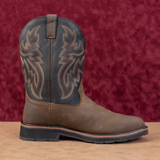 Wolverine Men Rancher Waterproof Steel Toe Wide Taupe Leather Cowboy Boots sz 13