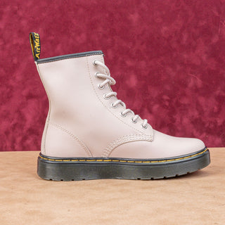 Dr Martens Unisex Zavala Taupe Leather Flat Combat boots M6 W7