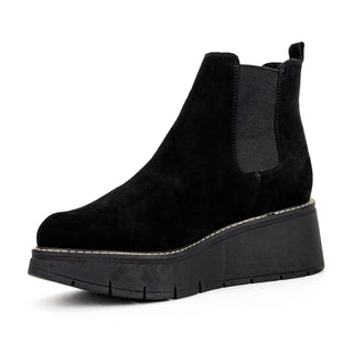 La Canadienne Women Black Suede Waterproof Slip on Festival Platform Boots sz 11