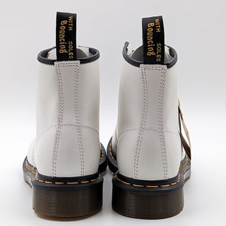 Dr Martens Unisex 101 Boots White Leather Yellow Stitch size W10 M9