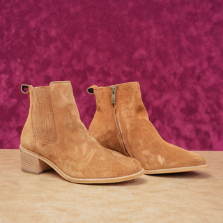Paul Green Women Sante Western Italian Brown Suede Boots size 7.5US AUS 5
