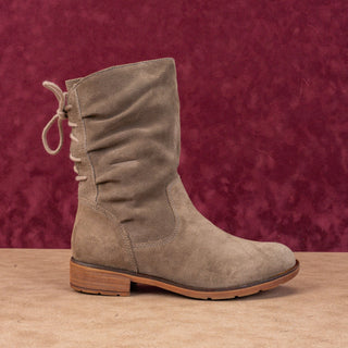 Sofft Wmn Sharnell Low Distress Beige Suede Waterproof Back Lace-up Boots 6.5