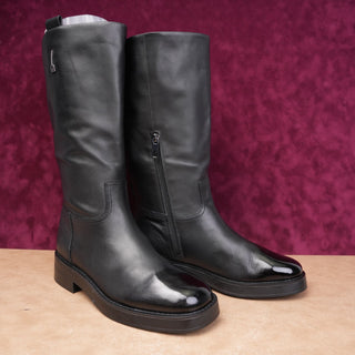 Franco Sarto Women Trevi Black Leather Zip Boho Fashion Festival Boots sz 10