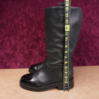 Franco Sarto Women Trevi Black Leather Zip Boho Fashion Festival Boots sz 10