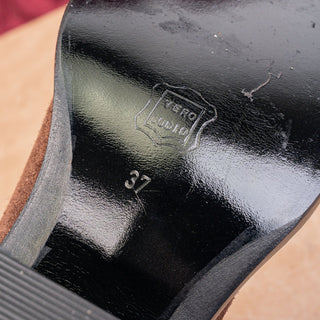 Gian Marco Women Brown Suede Vintage Retro90s Western Heeled Boots 7US EUR 37