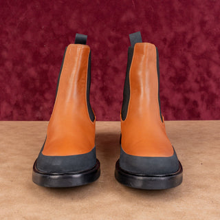 Frame Paris Women Holland Leather Rubber Brown Chelsea Ankle Boots 8US EUR 38.5