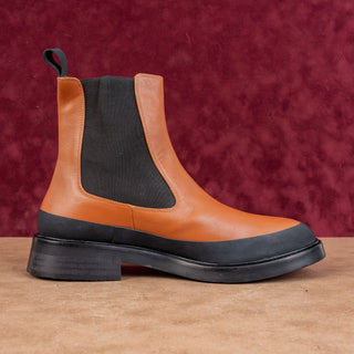 Frame Paris Women Holland Leather Rubber Brown Chelsea Ankle Boots 8US EUR 38.5