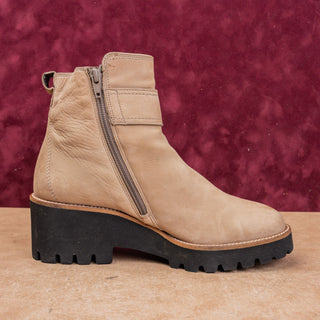 Paul Green Women Taupe Nubuck Leather Zip Wedge Ankle Boots 8US UK 5.5