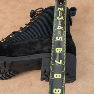 Cole Haan Women Camea Waterproof Black Suede Lug Ankle Combat Boots sz 7.5