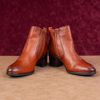 Naturalizer Women Laura Dress Summer Cognac Zip Leather ankle boots sz 7.5