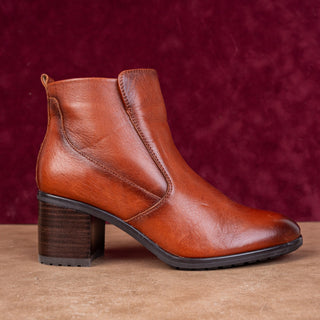 Naturalizer Women Laura Dress Summer Cognac Zip Leather ankle boots sz 7.5