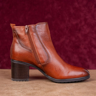 Naturalizer Women Laura Dress Summer Cognac Zip Leather ankle boots sz 7.5