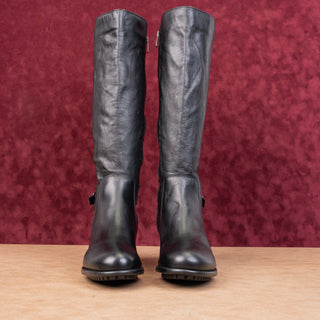 La Canadienne Women Strappy Black Leather Waterproof Riding Knee Boots sz 10