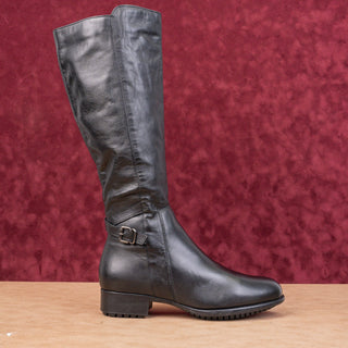 La Canadienne Women Strappy Black Leather Waterproof Riding Knee Boots sz 10