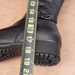 La Canadienne Women Strappy Black Leather Waterproof Riding Knee Boots sz 10