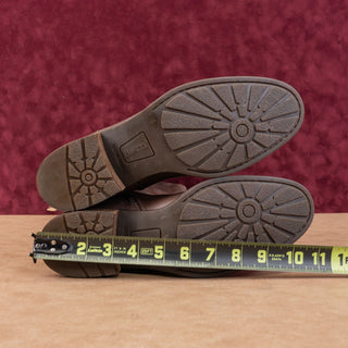 Born Women Saddler Brown Leather Wide Calf Riding Strap Knee Boots sz 9