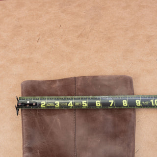 Born Women Saddler Brown Leather Wide Calf Riding Strap Knee Boots sz 9