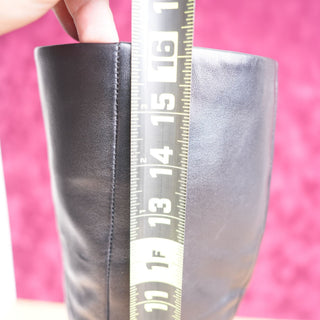 Steve Madden Women Lingo Black Leather Vintage Retro 90s Pointy Boots sz 6.5
