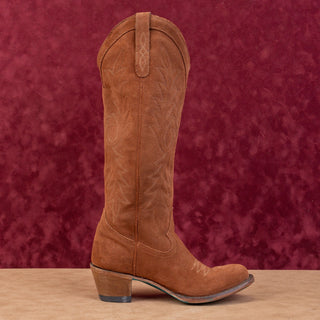 Lane Women Fire Away Brown Suede Western Cowboy Round Toe Knee Boots sz 6