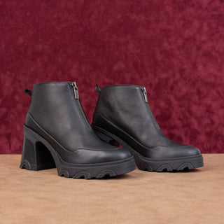 Sorel Women Brex Waterproof Black Leather Platform Chelsea Ankle Boots sz 10.5