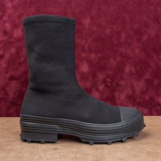 Camperlab Unisex Traktori Black Fabric Zip Lug Combat Ankle Boots M9 W11 EUR42