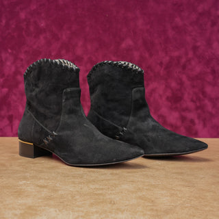 Bruno Magli Women Marlene Western Black Suede Ankle Boots size 11US EUR41
