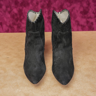 Bruno Magli Women Marlene Western Black Suede Ankle Boots size 11US EUR41