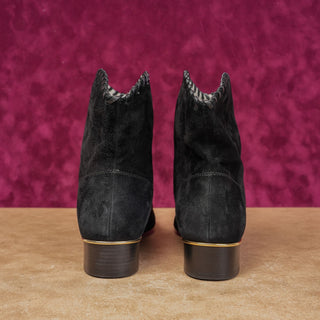 Bruno Magli Women Marlene Western Black Suede Ankle Boots size 11US EUR41