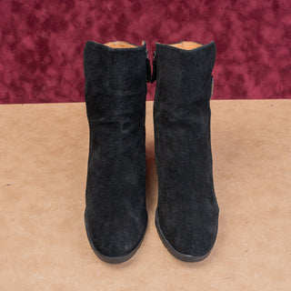 Gentle Souls Kenneth Cole Women Flora Black Suede Zip Buckle Ankle Boots sz 9.5