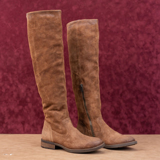 Born Women Britton Distress Brown Western Zip OTK Fashion Boots sz 6