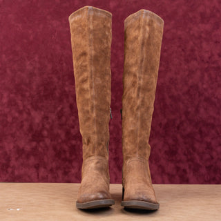 Born Women Britton Distress Brown Western Zip OTK Fashion Boots sz 6