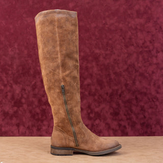 Born Women Britton Distress Brown Western Zip OTK Fashion Boots sz 6