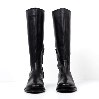 Madewell Women Drumgold Black Leather Riding Tall Zip Knee Boots sz 11