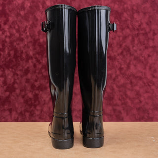 Hunter Wmn Original Refined Gloss Black Barn Farm Wellies Rubber Boots 9US EUR40