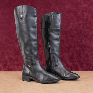 Sam Edelman Wmn Drina Black Leather Equestrian Riding Knee Boots sz 6.5