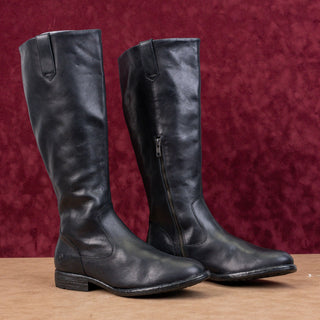 Born Women Shaunie Black Leather Zip Farm Riding Fashion Knee Boots sz 7.5