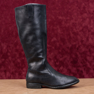 Born Women Shaunie Black Leather Zip Farm Riding Fashion Knee Boots sz 7.5