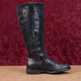 Born Women Shaunie Black Leather Zip Farm Riding Fashion Knee Boots sz 7.5